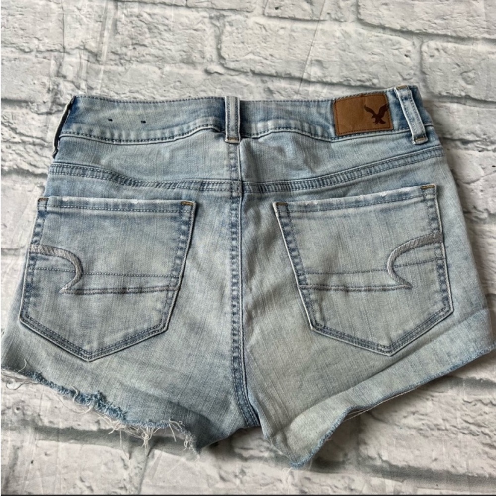 American Eagle Hi Rise Embroidered Jean Shorts - Picture 8 of 9